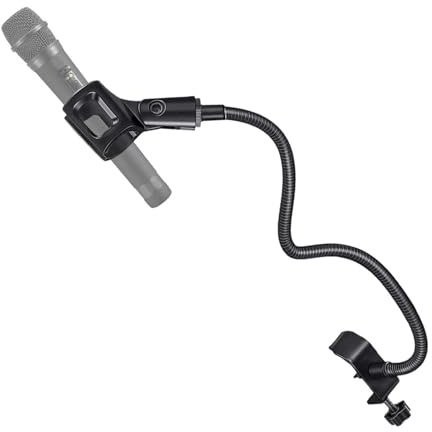 Supporto per microfono a collo di – Supporto per braccio o telefono | Supporto per microfono | Supporto per telefono | 12,99 pollici, in acciaio dolce flessibile a collo di da scrivania