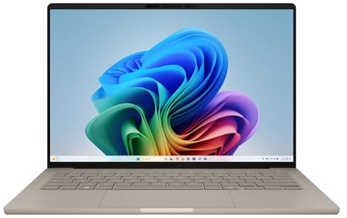 ASUS Zenbook A14 OLED UX3407QA Laptop | 14 Inch Full HD+ 16:10 OLED Screen | Copilot+ PC | Qualcomm Snapdragon X1-26-100 | 16GB LPDDR5 RAM | 512GB PCIe SSD | Backlit Keyboard | Windows 11