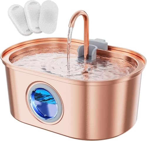 Kittyspout Fontana per Gatti Acciaio Inox 3,2 L con Livello Visibile