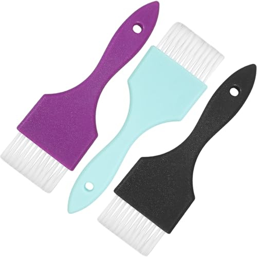 IWOWHERO Set 3 Pezzi Pennelli Applicatori per Colorazione Chioma in Abs e Nylon, per Trattamenti e Tinte, Uso Professionale in Saloni e Casa Colore Casuale