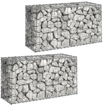 IDMarket - Set aus 2 Gabionen für Stein 100 x 30 x 50 cm