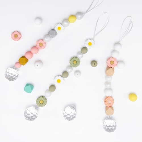 10 Stück Kristall Sonnenfänger Bastelset DIY Komplett Set mit 112 Stück Girlande Perlen,Kristall Anhänger für Kindergeburtstag Party, Fenster,Haus,Garten und Wand Boho Deko,Geschenk