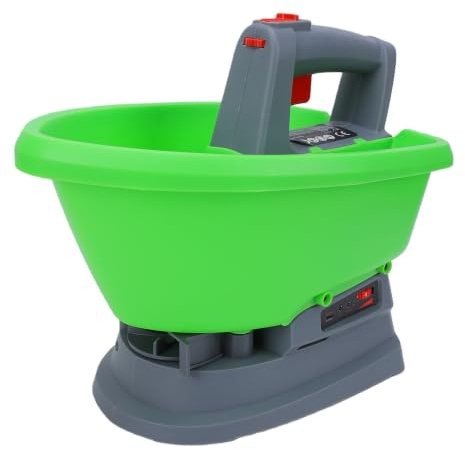 Hancaner Épandeur D'engrais électrique sans Fil 3L, Angle de 140 Degrés, 7 Réglages de Vitesse avec Réglage Sortie à 5 Niveaux pour L'entretien la Pelouse, Jardin, Cour, épandage