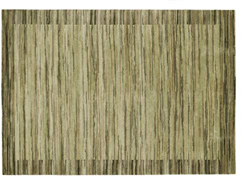 Bambu Lion handgeknüpfter echter original Nepal Designer Teppich Naturfaser Kurzflor in Beige Hellbraun Hellbeige Größe: 170x240 cm Diele, Esszimmer,