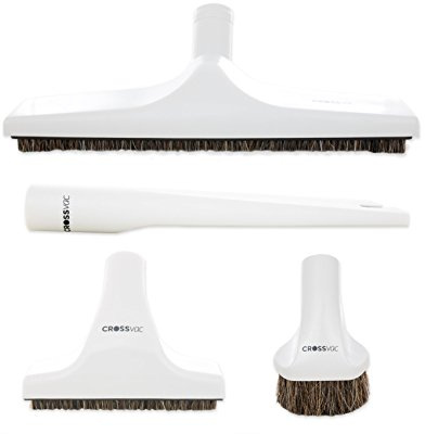 crossvac Brushes & Nozzle Set Deluxe for Central Vacuum Cleaners, Vacuum Cleaners and Built-in Vacuum Cleaners, 32mm