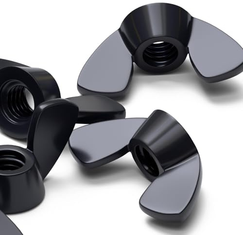 20x Schwarze Nylon M6 Flügelmuttern plastikschrauben