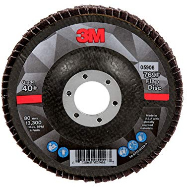3M Disco lamellare 769F, T29, abrasivo ad alte prestazioni, grana ceramica a forma di precisione, 40+, 4 1/2 x 7/8, confezione da 10