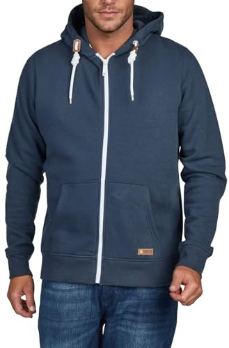 riverso Sweatjacke Herren mit Kapuze Reißverschluss Regular Fit RIVThilo | Kapuzenjacke Grau Braun Grün Rot Blau Schwarz Beige S M L XL XXL 3XL 4XL 5XL