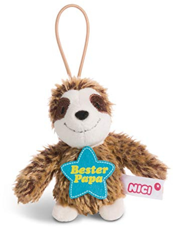 NICI 44851 Anhänger Faultier mit Spruch Bester Papa 8cm mit Loop, braun
