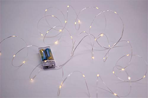 Powershop11 LED Lichterkette 40 LEDs mit Timer 6 h, Länge 40 cm, Indoor, Warmweiß, Batteriebetrieben 2 x AA (nicht enthalten)