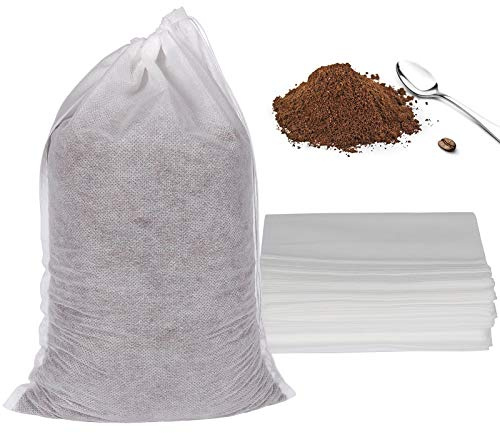 50PCS Cold Brew Coffee Filter Bags, 8inX12in No Mess Cold Brew Coffee Filters Disposable Mesh Brewing Bags Tea Filter Bag for Cold Brew Coffee or Tea | Disposable Drawstring Brewing Filters for Gallon Pitchers, Cold Brew Coffee Makers, Tea and Large Batch Beverage Brewing