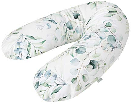 Rotho Babydesign Stillkissen Multi (190 x 35 cm) - Hypoallergen - geräuschlos - Seitenschläferkissen - Maschinenwaschbar - Motiv Natural Leaves