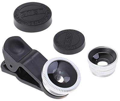 ULTECHNOVO Objectif Macro Universel Fish- Eye, Objectif Macro Grand Angle, de Caméra de Téléphone, Optique Compatibilité Accessoires pour Phone