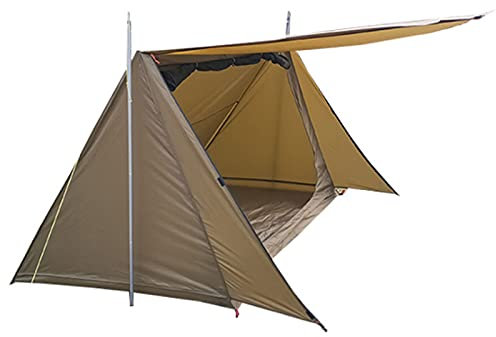 Ultraleichtes Zelt für 2 Personen, Trekkingstock-Zelt, wasserdicht, Trekking-Zelt, Backwoods Bungalow, Bäcker-Stil, Überlebenshilfe für Camping, Wandern,Braun