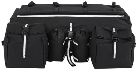 Ejoyous Borsa da Sella per Quad, Borsa Posteriore per Mountain Bike, Bagagli Morbidi, Depositi Cargo Gear Pack Tank, 2 Sacchetti di Immagazzinaggio Staccabili, 2 Portabottiglie