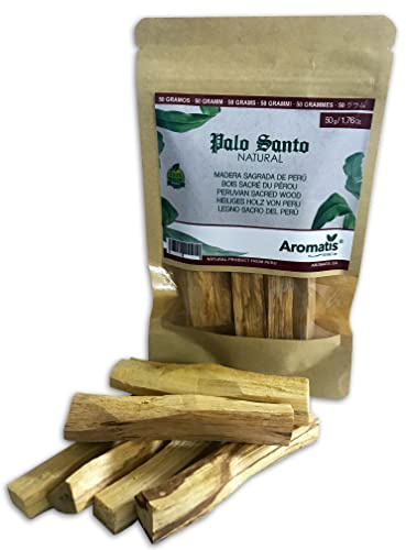 AROMATIS - Palo Santo Premium 1a Qualität - Eco Naturprodukt - Luftdichte Aufbewahrungsbox - Heiliges Holz aus Peru - 100 g (ROT 50 g)