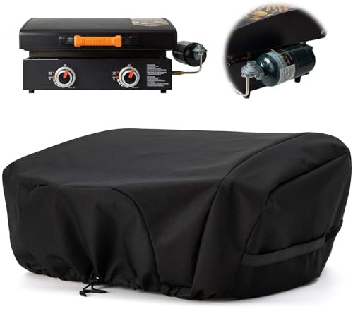 NOELIFE Copertura per piastra da tavolo Blackstone da 55,9 cm con cappuccio, copertura per griglia pronta all'avventura 1813, impermeabile, accessori per barbecue all'aperto (solo copertura)