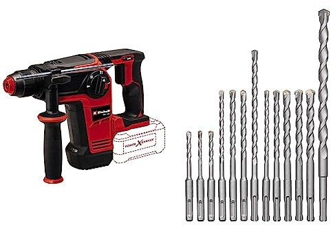 Einhell Professional Akku-Bohrhammer TP-HD 18/26 Li BL-Solo Power X-Change (18 V, Brushless, 2,6 J, SDS-plus, pneumatisches Schlagwerk, 4 Funktionen, Koffer, ohne Akku, inkl. 12-tlg. Meisselset)