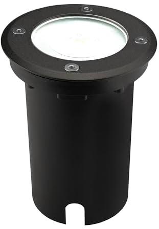 Ledvion - LED Einbauleuchte Schwarz & Rund, 5W, 6500K, IP67, GU10, 1m Kabel, Außenbeleuchtung, Terrassenbeleuchtung