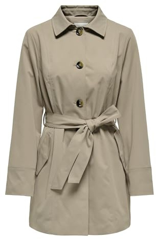 JDY Damen Jdyisadora Trenchcoat OTW Hab, Weathered Teak, 38
