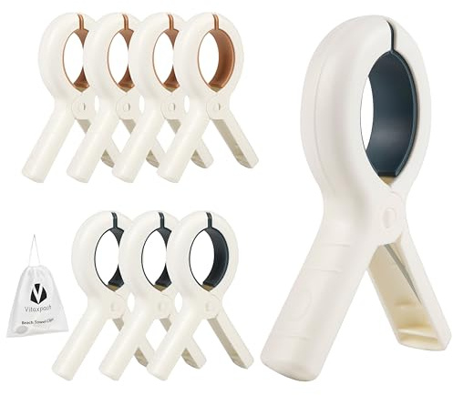 Beach Towel Clips for Beach Chairs Cruise 8 Pack,Extra Large 5.1 Beach Towel Clips for Pool Chairs,Strong Towel Holder Clips for Clothes,Plastic Clothes Pins Heavy Duty,Quilt Drying Clip (8)
