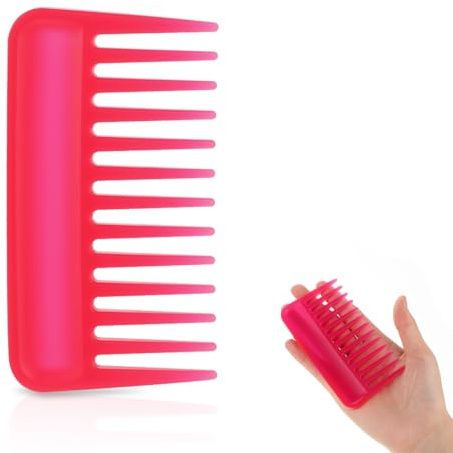 Mini-Haarkamm mit groben Zähnen, 10,2 cm, klein, tragbar, für die Dusche, entwirrend für Haare, Reisetaschen-Haarkamm, aus Kunststoff, großer naasser Haarkamm, für Frauen, ohne Griff