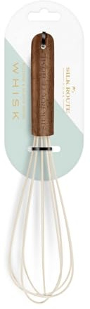 Silk Route Home Acacia Wood & Cream Silicone Whisk Kitchen Utensil