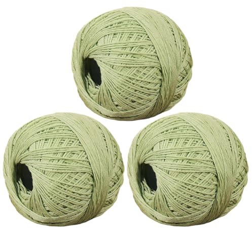 Asudaro 3 Rollen Baumwoll-Strickgarn, 50 g Knäuel Baumwolle, Häkelstränge, Strickgarn, Baumwollgarn, Stricken, Häkelgarn, Weben, 60% Baumwolle, 40% Leinen, Knäuel Strickgarn