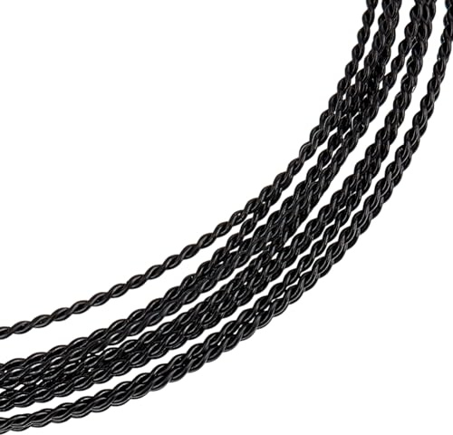 BENECREAT 20 Gauge / 1,5 mm schwarz Twist Schmuck Draht, 4,5 m anlaufbeständig Messing Handwerk Schmuck Wrapping Draht Runde Schweißdraht für Schmuck Sicken Handwerk Arbeit machen liefert