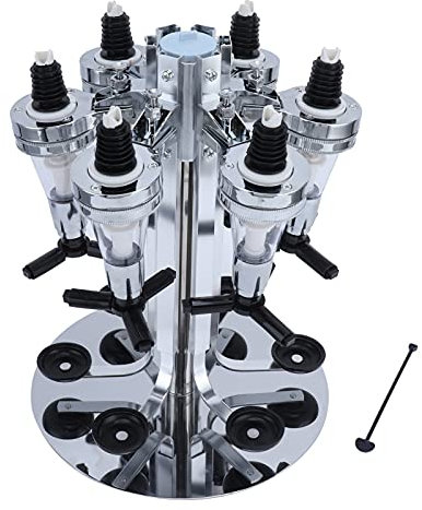 Dispensador Giratorio Para Bebidas Soporte Rotatorio De Botellas Para Vinos Y Licores Con Medidor De 30 ML Ideal Para Bares Y Cocinas De Acero Inoxidable Y Diseño Moderno