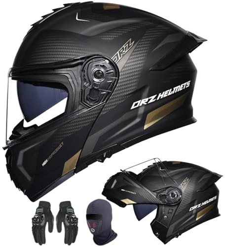 Casque de moto casque modulable modulable avec double pare-soleil, casque intégral unisexe homologué ECE, scooter motocross pour adultes hommes femmes E,XL59-60CM