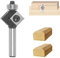 Fraise à plan,Fraise à chanfreiner à plaques réversibles, lame interchangeable sur 4 côtés, tige 8 mm, diamètre 27 mm,angle 45°, avec roulement à billes, pour bois, fraise à aplatie, fraise