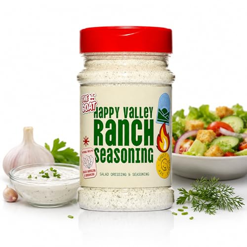 The GOAT Ranch Dressing Seasoning Mix 200g Jar - Tangy Powdered Salad Spice and Flavour Blend with Buttermilk Infusion, Herb Fusion, Ideal for Dips, Veggies, Chicken, Fries, Marinades