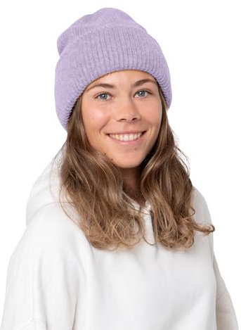 Occulto Damen Winter Mütze mit Wolle (Model: Emma) Lila