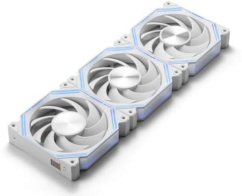 darkFlash INF34 Daisy-Chain 120MM PC Case Fan (White, Forward) | up to 2000RPM Cooling, 4-Pin PWM, ARGB CPU Cooling Computer Fan, 3 Pack
