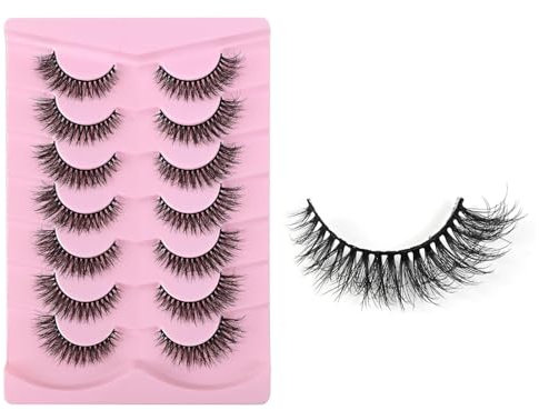 iCovalescent 7 Paia Ciglia Finte, Occhio di Gatto Ciglia Finte 3D, Riutilizzabile Corner Lashes