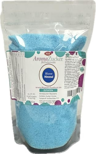 Premium Farbzucker 500 g Aromazucker für Zuckerwatte Bunt Zuckerwattezucker (500 g, Kaugummi Blaubeere)