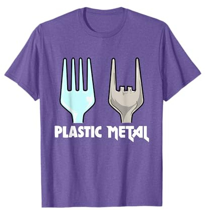 Tenedor de metal de plástico Divertido Heavy Metal Música Metalhead Humor Camiseta