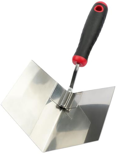 Inside Corner Trowel - Stainless Steel Blade, Anti-Slip Grip, Plastering Tools, Home Improvements, Drywall Corner Shaping, Brickwork (Inside Corner Trowel)