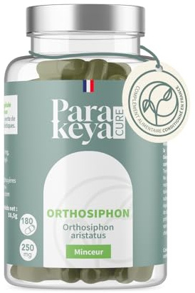 Parakeya Orthosiphon 250mg | Soutien Minceur & Affinement de la Silhouette | Complément Alimentaire Drainage et Élimination de l'Eau | Cure Longue Durée 180 Gélules