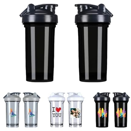 Xswzaqolk Custom Shaker Bottles for Protein Mixes Customized Fitness Water Cup with Handle 18 Oz Shake Bottle for Gym Outdoor Sports Two-Side Print， PureBlack
