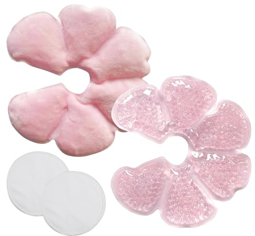 KASURE Coussinets Allaitement 2 PCS + 2 Coussinets Bambou Réutilisables,Gel Chaud/Froid pour Soulager Engorgement & Mammite,Accessoires Maman Lavables, Souples et Écologiques