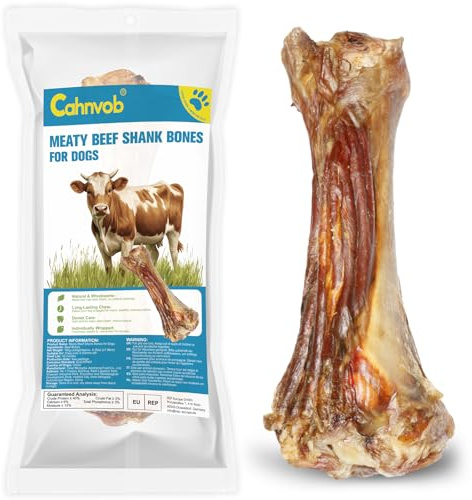 8 Fleischiger Rinderknochen für Hunde mit Fleisch – Natürliche Kausnacks, Einzeldingredient Grasgefüttertes Rindfleisch, Verdaulicher Zahnpflege-Snack für Klein-, Mittel- und Großhunde (1 Pack)