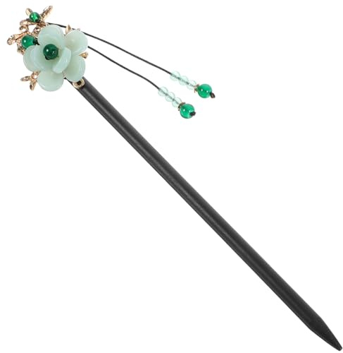 GALPADA Bacchetta per Chioma in Legno Verde, Stile Vintage Cinese, Decorativa, Facile da Infilare Nel Bun, per Accessori Chioma Donna e Sposa