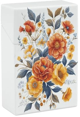 Étui à cigarettes en plastique à motif marguerite, œillet et pied-d'alouette colorés