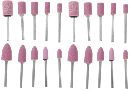 Baluue Brocas Para Taladro Juego 20 Piezas Piedra Montada Abrasiva Para Herramientas Rotativas De Pulido y Lijado, Accesorios Para Amolar Metal, Uso Industrial y Tallado De Piedra