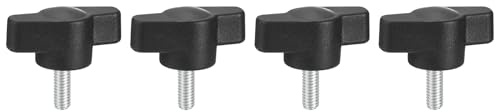 QUARKZMAN 4 Stück Flügelschraube M4 x 12mm | Rändelschraube Sterngriffmutter mit Griff, Sternschraube Sternkopfschraube Klemmknopf für Werkzeugmaschine Anziehen Geräte