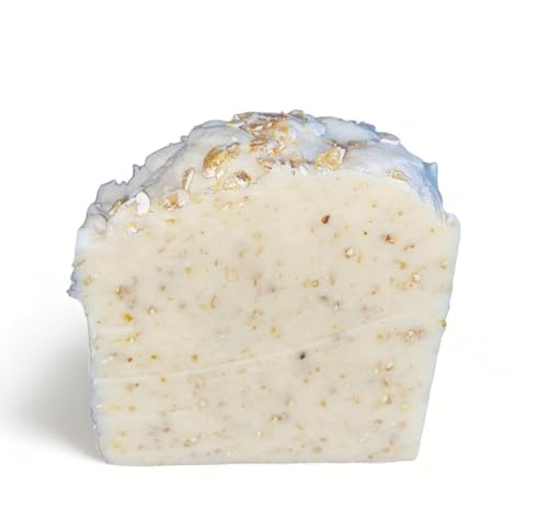 Naturseife handgemacht - mit natürlichen Ölen, Fetten und Zutaten, vegan (Mandel Hafer Scrub Peelingseife ohne Duftstoffe)