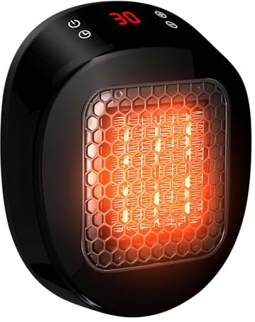 Scaldabagno - Scaldabagno in Ceramica con Termostato, Scaldabgno Elettrico con Presa a Muro, Ventilatore Portatile con Protezione dal Surriscaldamento per Bagno Camera da Casa Dormitorio Uffici
