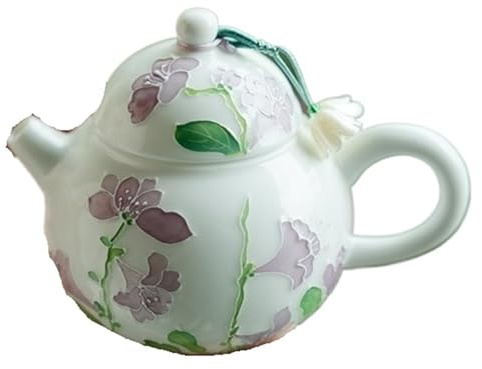 Teiera in porcellana bianca da 100 ml, disegnata a mano, con campana a forma di orchidea, filtro fatto a, bollitore for il tè, stoviglie, ornamento